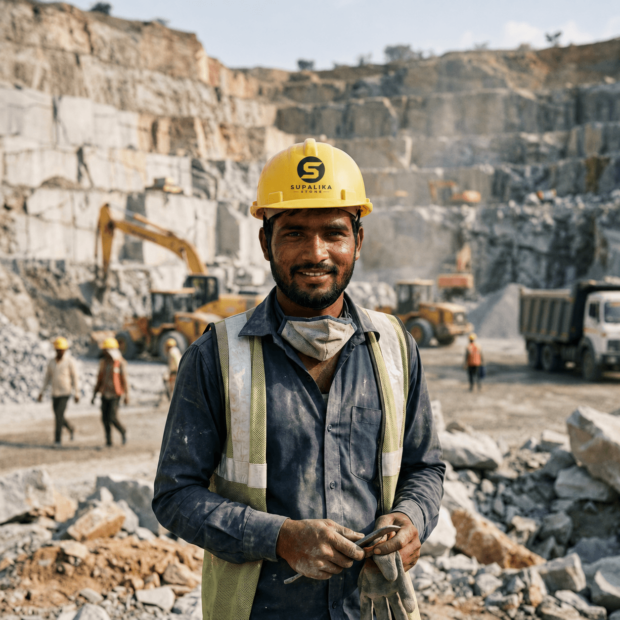 Indian Male Worker at Quarry