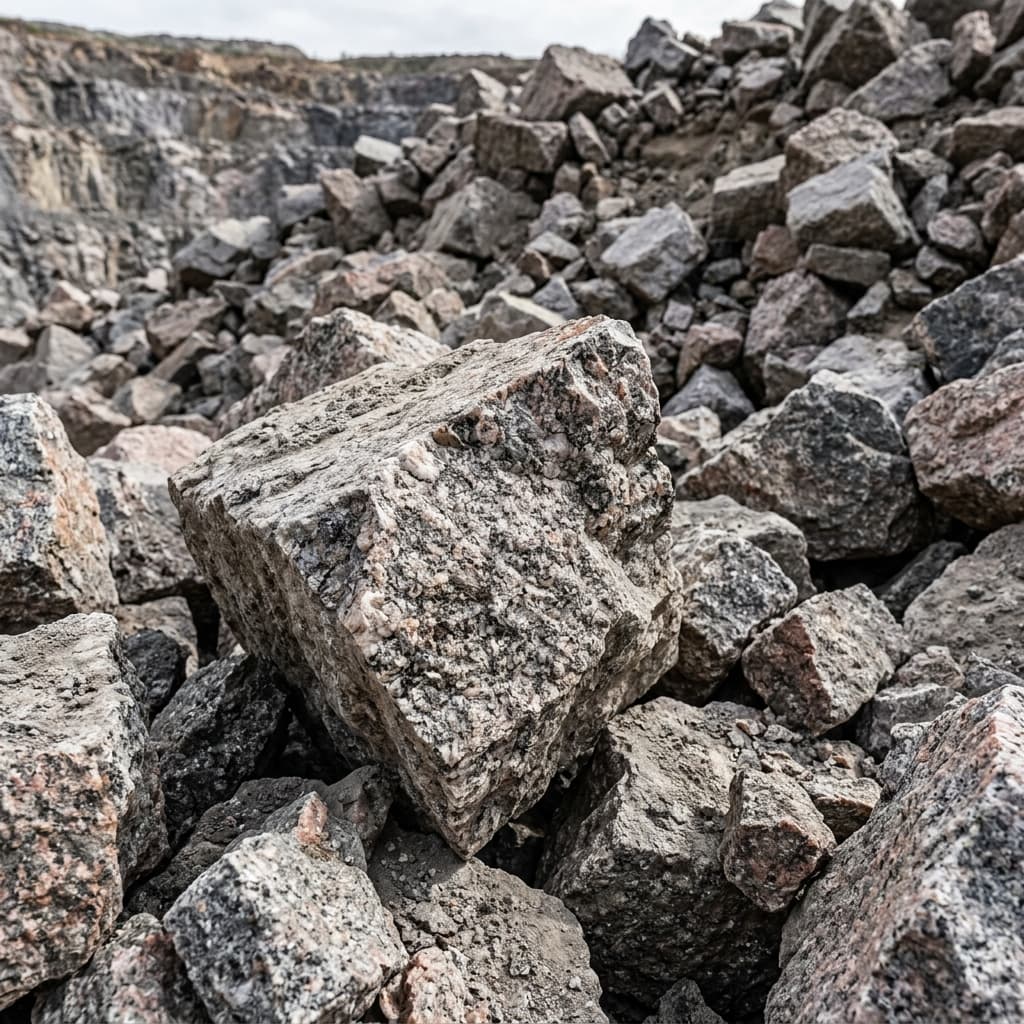 Blasted boulders